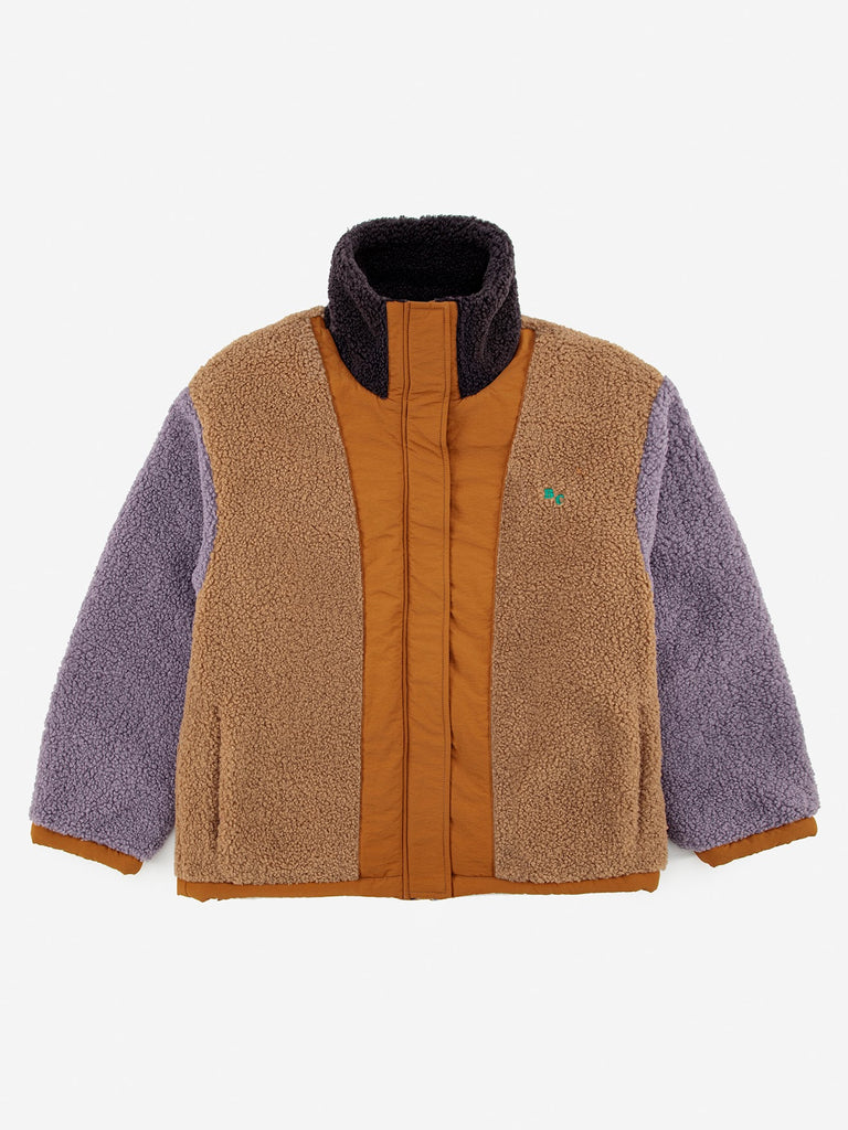 Colorblocked Padded Shearling Jacket by Bobo Choses