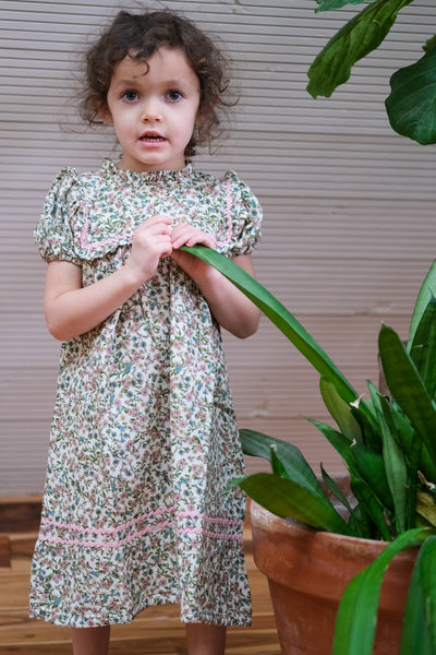 Laura Dress in Green Garden by Bebe Organic