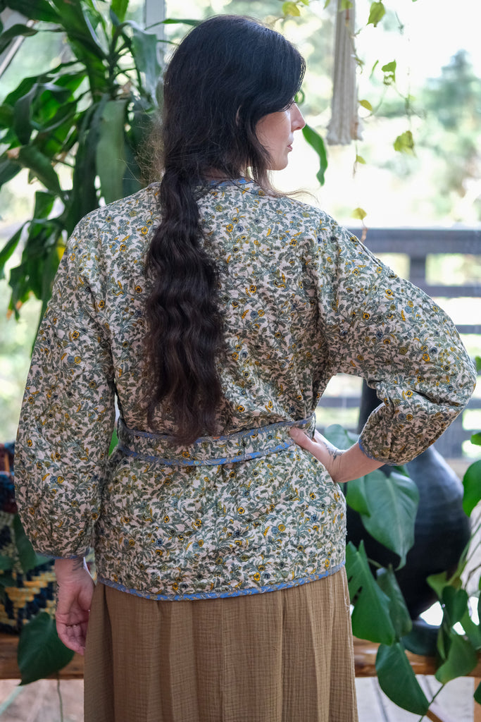 Keatyn Quilted Jacket in Ivory Flora by Xirena