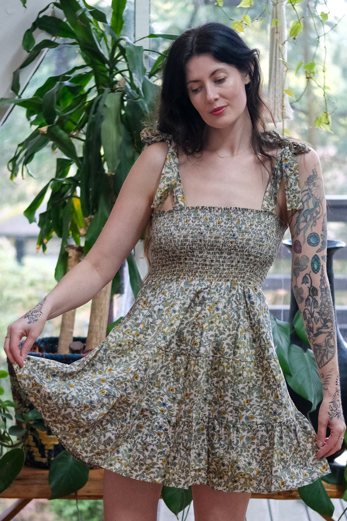 Lori Dress in Ivory Flora by Xirena