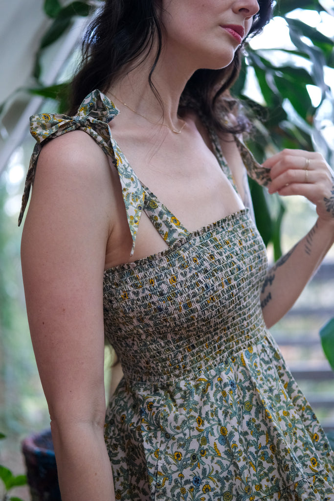 Lori Dress in Ivory Flora by Xirena