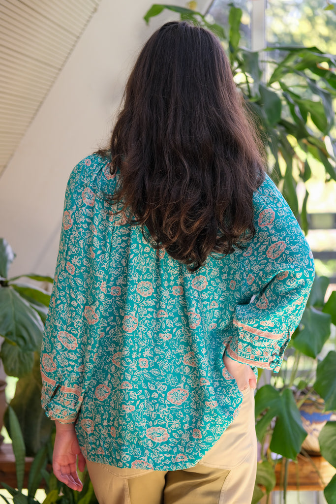Remy Top in Amalfi Sea Floral by Natalie Martin