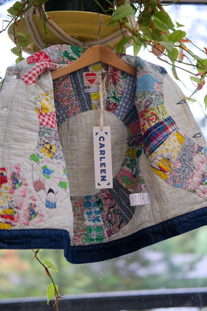 KIDS Quilt-lined Classic Vest in Flower Shop (Size 4/5) by Carleen
