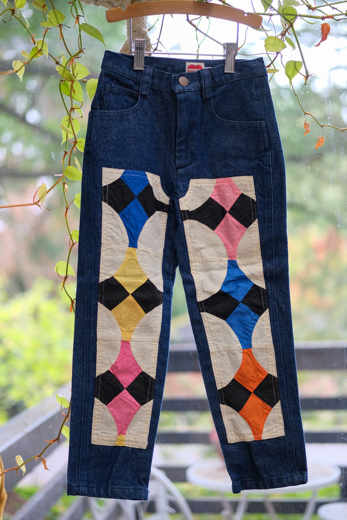 KIDS Patchwork Jeans (Size 4/5) in Fly A Kite by Carleen