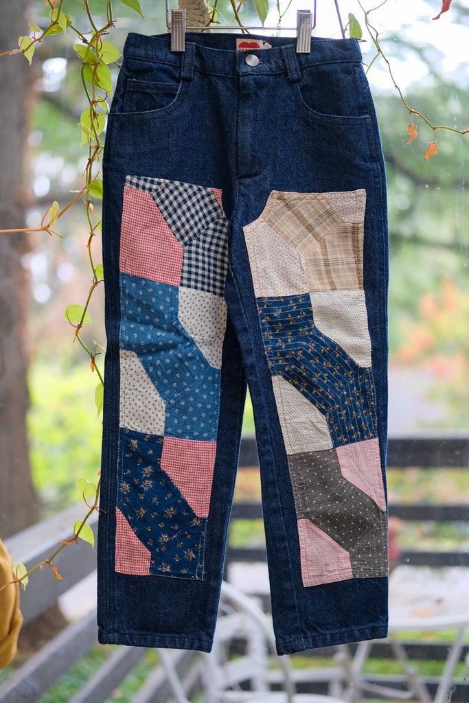 KIDS Patchwork Jeans (Size 6/7) in Square Dance by Carleen