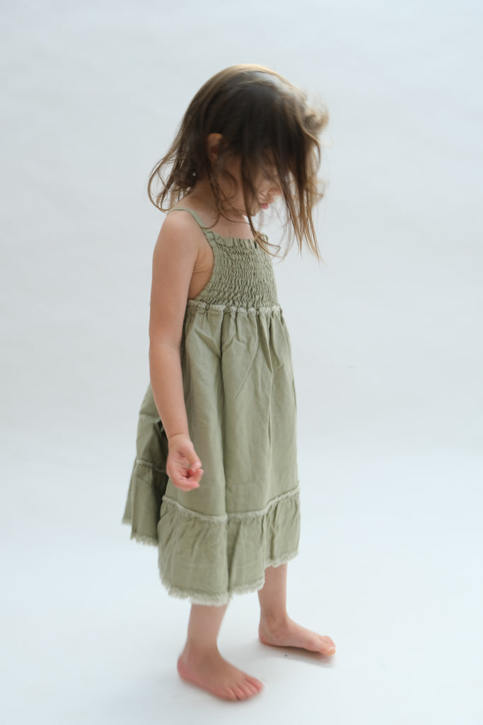 Louise Dress in Sage Green by Raised By Water