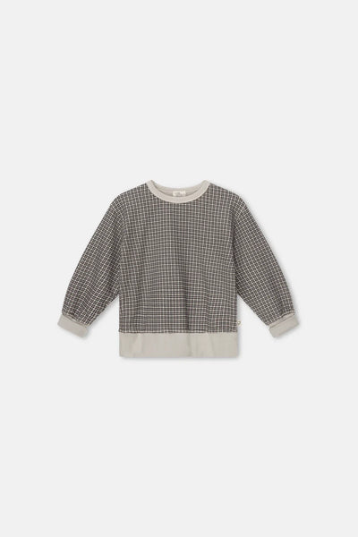 Organic Gingham Pullover in Grey by My Little Cozmo