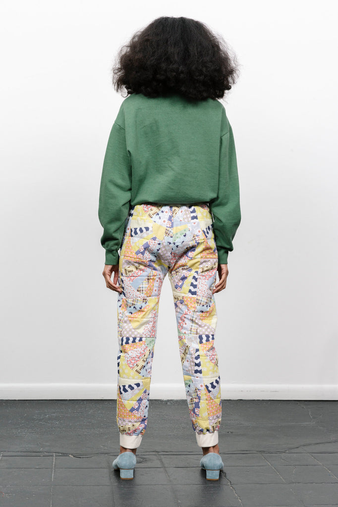 Quilted Sweatpants in Cheater Fan Print by Carleen