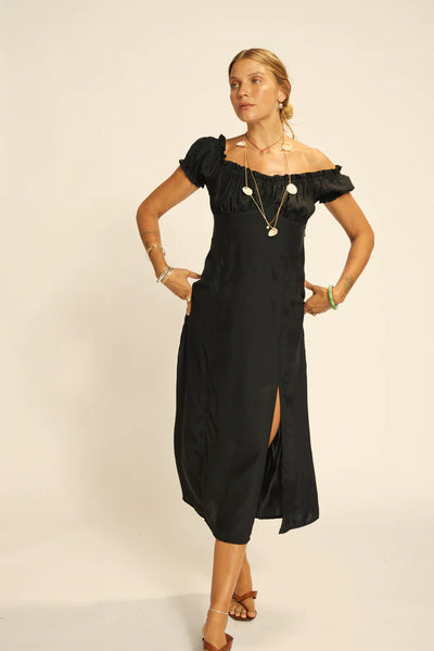Charlotte Dress in Black Silk by Natalie Martin