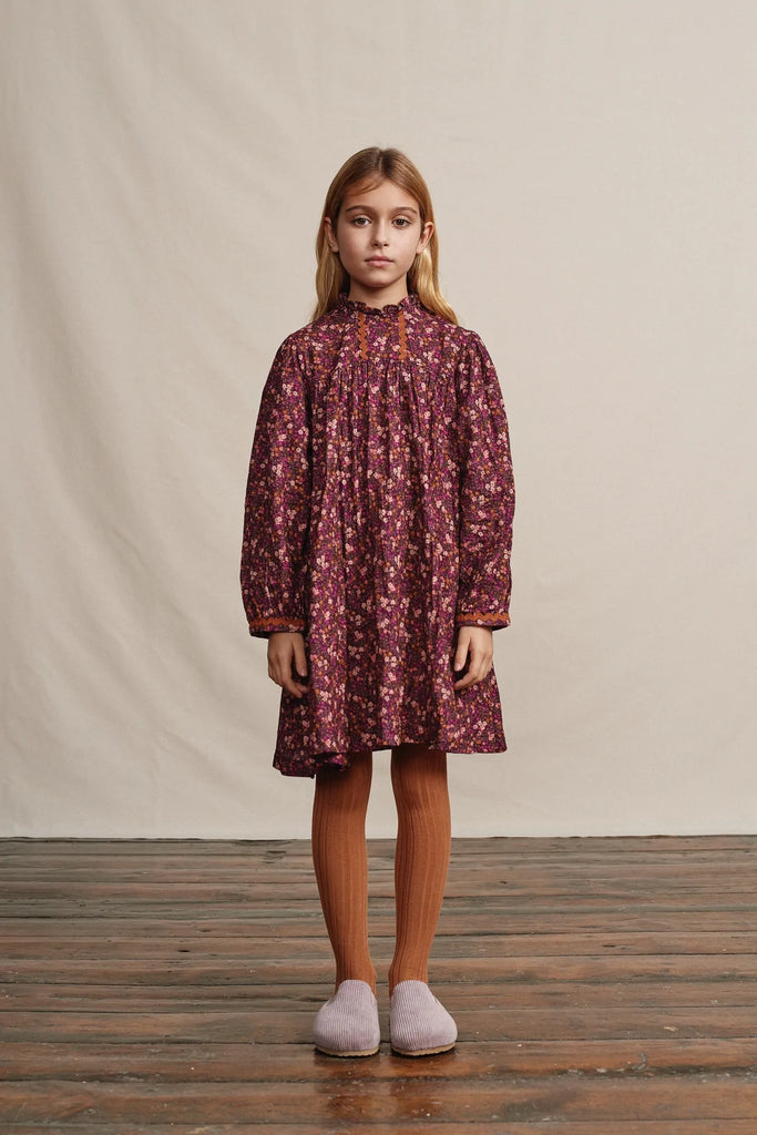 Lena Dress in Mulberry Floral by Bebe Organic