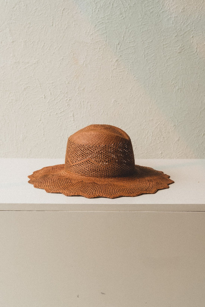 Sakura Hat in Dark Brown Panama Straw by Brookes Boswell