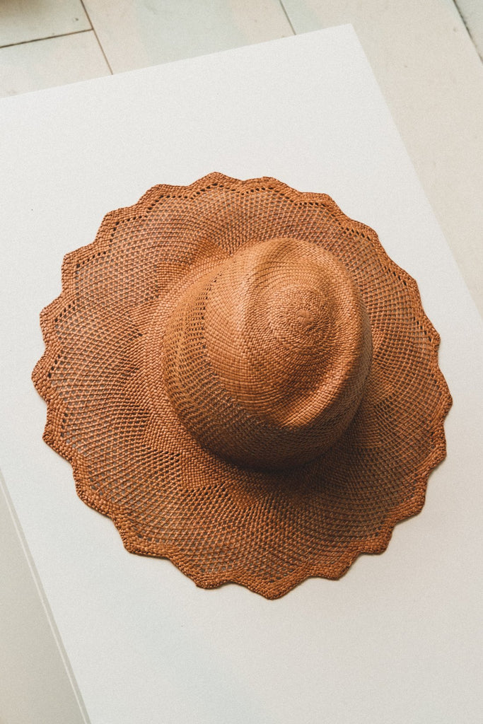 Sakura Hat in Dark Brown Panama Straw by Brookes Boswell