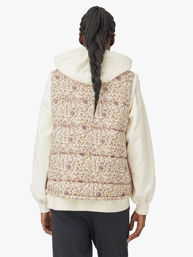 Hunter Puffer Vest in Ivory Floral by Xirena